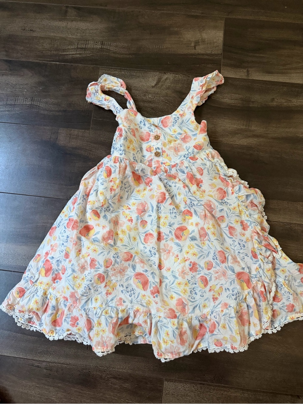 Tommy Bahama Girls Peach & Yellow Floral Sundress